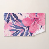 熱帯ピンク色の花 バスタオルセット (ハンドタオル)