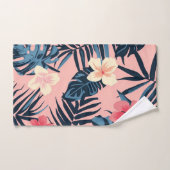 熱帯ピンク色の花 バスタオルセット (ハンドタオル)