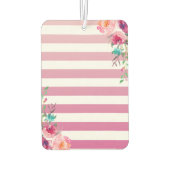 熱帯ピンク金ゴールドパイナップルパーソナライズされたフローラ カーエアーフレッシュナー (裏面)