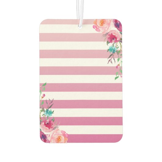 熱帯ピンク金ゴールドパイナップルパーソナライズされたフローラ カーエアーフレッシュナー (裏面)