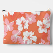 熱帯ピーチハイビスカスモノグラムパーソナライズされた アクセサリーポーチ (裏面)