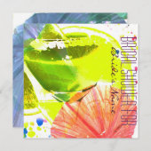 熱帯ファンキーなカクテルグラスのブライダルシャワーの招待 招待状 (正面/裏面)