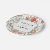 熱帯ファンタジーボホフローラルパタ結婚ーン ペーパープレート (アングル)