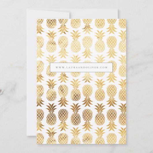 熱帯フェイク金ゴールドパイナップルは日付を保存 セーブザデート (裏面)