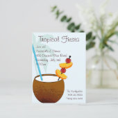 熱帯フェスタ、カクテルのパーティの招待状 インビテーションポストカード (スタンド正面)