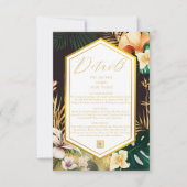 熱帯フォーマル行先結婚式詳細カード 出欠カード (正面)