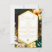熱帯フォーマル行先結婚式詳細カード 出欠カード (正面)