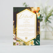 熱帯フォーマル行先結婚式詳細カード 出欠カード (スタンド正面)