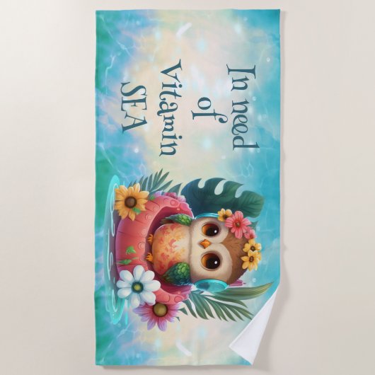 熱帯フクロウはビタミン海ビーチタオルが必要 ビーチタオル (正面)