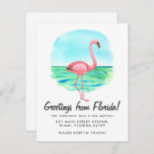 熱帯フラミンゴがフロリダの移動の新しいアドレスを移動 案内状 (正面/裏面)