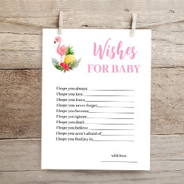 熱帯フラミンゴが赤ちゃんのシャワーカードを希望