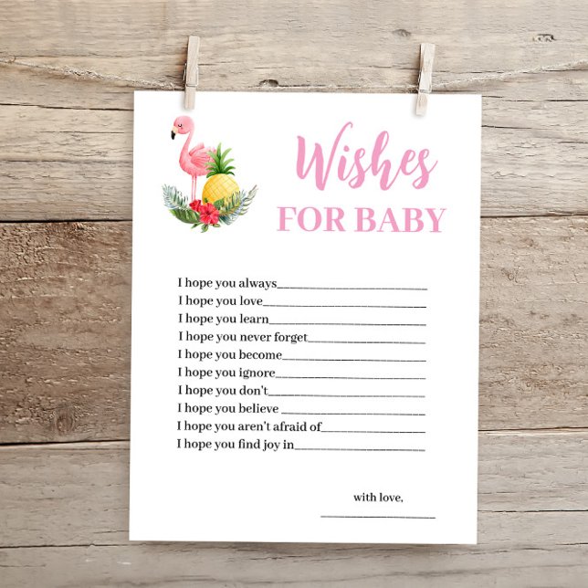 熱帯フラミンゴが赤ちゃんのシャワーカードを希望 (クリエイターアップロード済み)