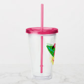 熱帯フラミンゴと花 アクリルタンブラー (右)