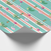熱帯フラミンゴのギフトラッピング ラッピングペーパー (角)