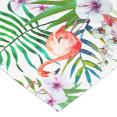 熱帯フラミンゴのハイビスカスのテーブルのランナー ショートテーブルランナー (コーナー)