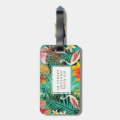 熱帯フラミンゴのヤシの木の荷物のラベルのラベル ラゲッジタグ (裏面縦)
