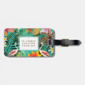 熱帯フラミンゴのヤシの木の荷物のラベルのラベル ラゲッジタグ (裏面横)