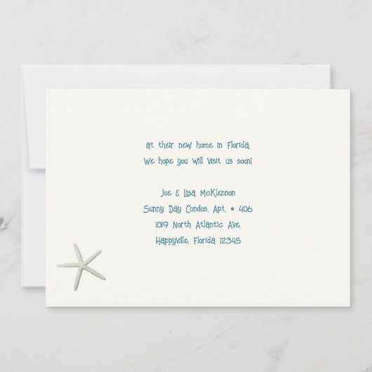 熱帯フラミンゴの友だち新しいアドレスに移動 カード (裏面)