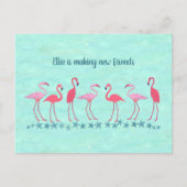 熱帯フラミンゴの友だち新しいアドレスに移動 ポストカード (正面)