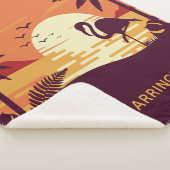 熱帯フラミンゴの名前をカスタムする毛布 シェルパブランケット (3/4)