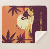 熱帯フラミンゴの名前をカスタムする毛布 シェルパブランケット (正面(横))