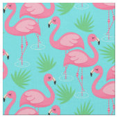 熱帯フラミンゴの楽園のお洒落なピンクのフラミンゴ ファブリック (クローズアップ)