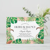 熱帯フラミンゴの珊瑚の誕生日 招待状 (スタンド正面)