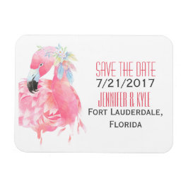 熱帯フラミンゴの結婚式は日付磁石を保存 マグネット