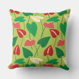 熱帯フラミンゴの花のパターン クッション