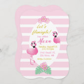 熱帯フラミンゴの花フラミング祝ルピンク 招待状 (正面/裏面)