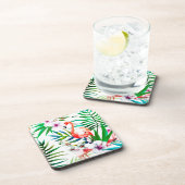 熱帯フラミンゴの芸術 コースター (右側)