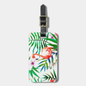 熱帯フラミンゴの芸術 ラゲッジタグ (正面縦)