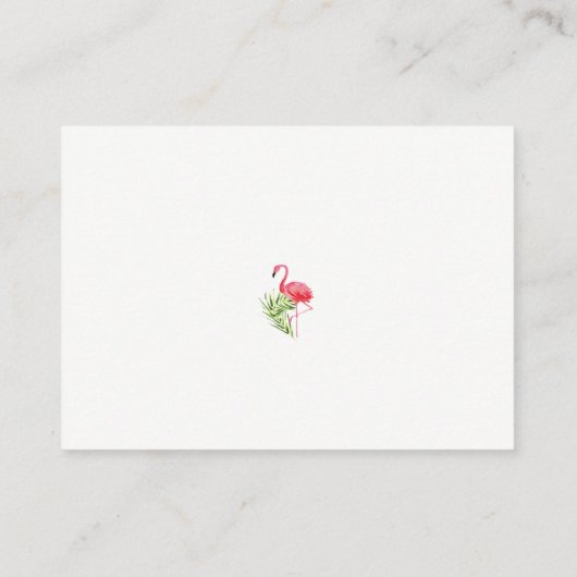 熱帯フラミンゴの表示ベビーシャワーの挿入物 エンクロージャーカード (裏面)