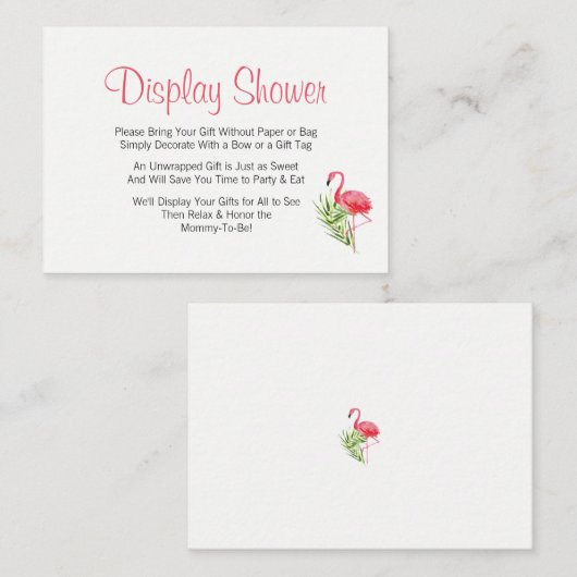 熱帯フラミンゴの表示ベビーシャワーの挿入物 エンクロージャーカード (正面/裏面)