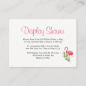 熱帯フラミンゴの表示ベビーシャワーの挿入物 エンクロージャーカード (正面)