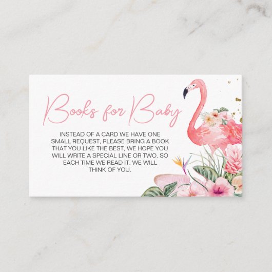 熱帯フラミンゴの赤ちゃんシャワーベビー エンクロージャーカード (正面)