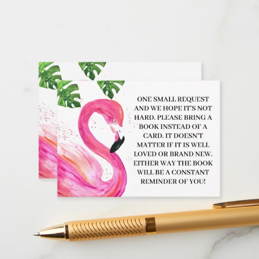 熱帯フラミンゴの鳥の本ベビー依頼 エンクロージャーカード (正面/裏面インサイチュ)