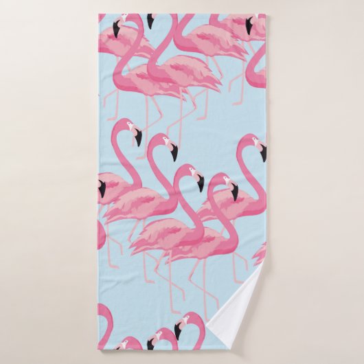 熱帯フラミンゴの鳥の継ぎ目のない模様 バスタオル (バスタオル)