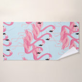 熱帯フラミンゴの鳥の継ぎ目のない模様 バスタオル (バスタオル)