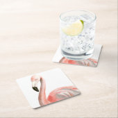 熱帯フラミンゴの鳥 スクエアペーパーコースター (インサイチュ)