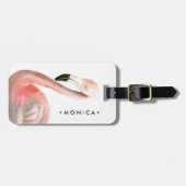 熱帯フラミンゴの鳥 ラゲッジタグ (正面横)