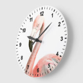熱帯フラミンゴの鳥 ラージ壁時計 (傾斜)