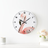 熱帯フラミンゴの鳥 ラージ壁時計 (ホーム)