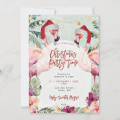 熱帯フラミンゴクリスマスパーティの招待状 招待状 (正面)