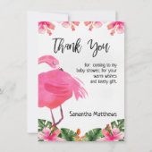 熱帯フラミンゴサンキューカード 招待状 (正面)