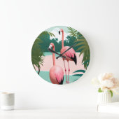 熱帯フラミンゴパラダイス ラージ壁時計 (ホーム)