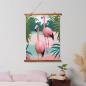 熱帯フラミンゴパラダイス 吊り下げ型タペストリー (寝室)