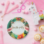 熱帯フラミンゴパーティーbbqプレートと文字 ペーパープレート (パーティー)