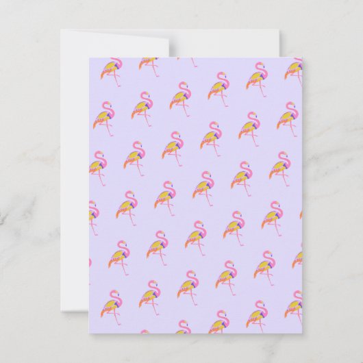 熱帯フラミンゴパープルパーソナライズされた ノートカード (裏面)
