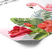 熱帯フラミンゴピンク祈りの言葉のベビー標識 ポスター (角)